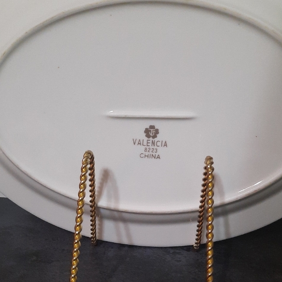 Sango White and Blue Floral Oval Platter in Valencia Pattern - Picture 3 of 5